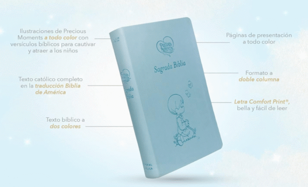 Biblia Católica Preciosos Momentos Azul Celeste - Imagen 5